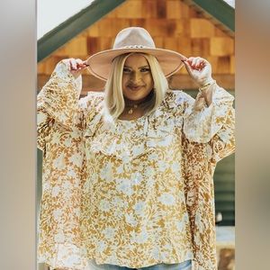 PLUS SIZE SUNLIT MOMENT SHIFT TOP IMPRESSIONS BOUTIQUE